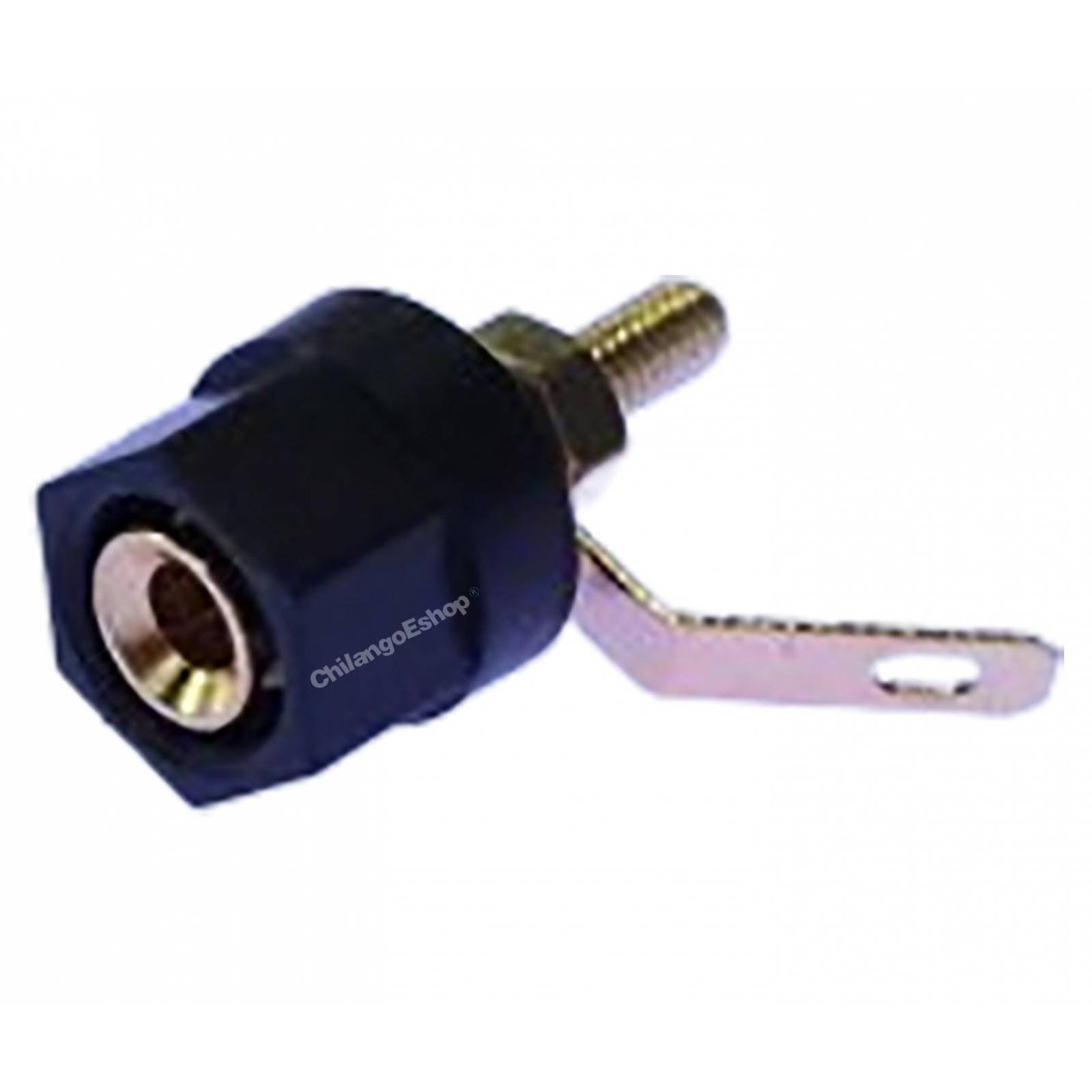 CONECTOR JACK BANANA ATORNILLABLE NEGRO 