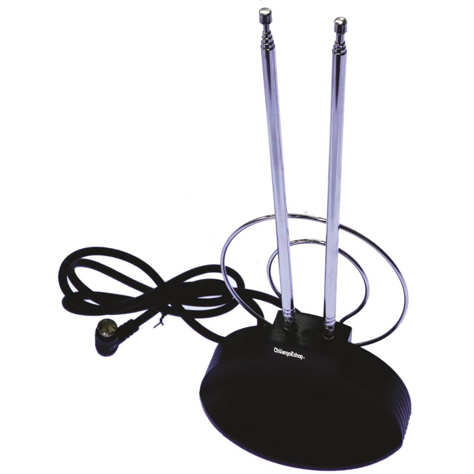 ANTENA INTERIOR DE CONEJO STANDARD CON DOBLE ARO HDTV 
