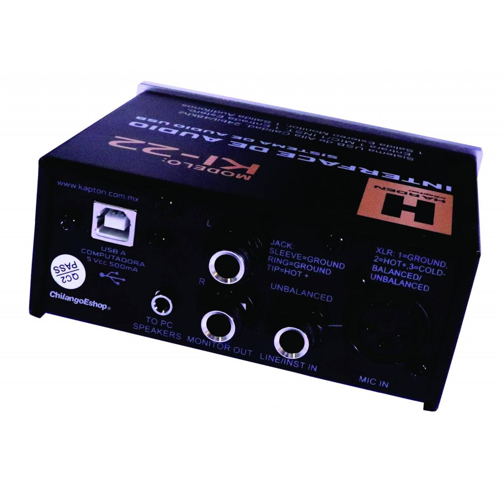 Interfaz De Audio Sistema USB 1 Microfono E Instrumento 