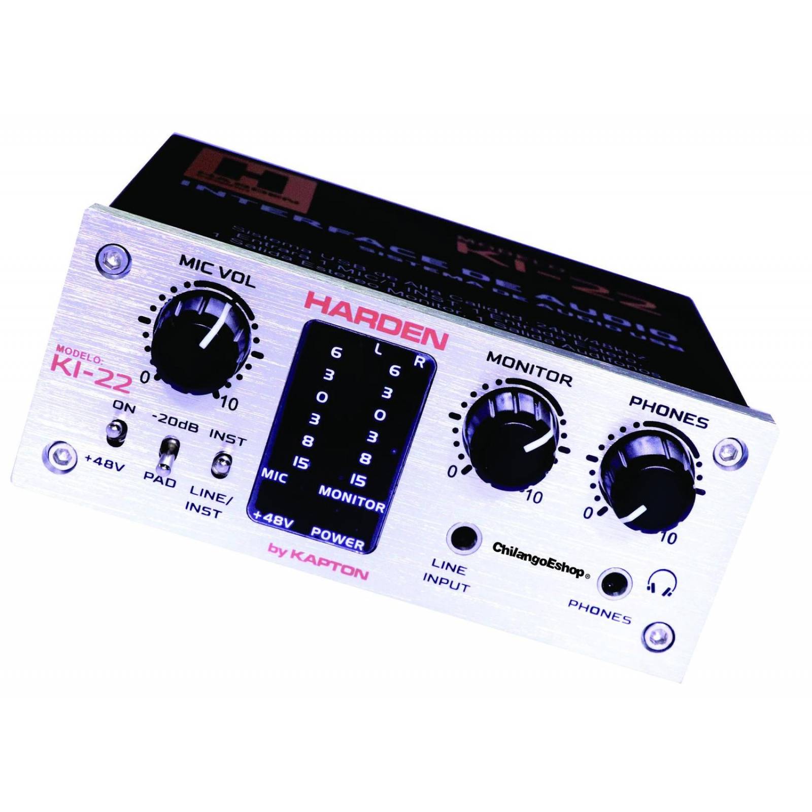 Interfaz De Audio Sistema USB 1 Microfono E Instrumento 