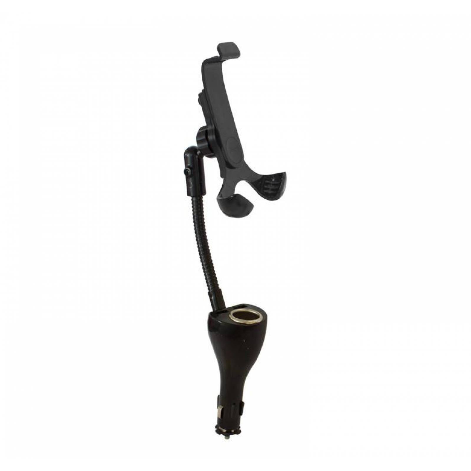 BASE SOPORTE PARA CELULAR CON CARGADOR USB 12V TOMACORRIENTE 