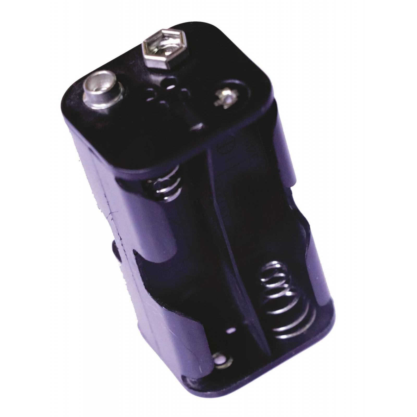 PORTAPILAS PARA 4 PILAS AA CON BROCHE TIPO 9V 