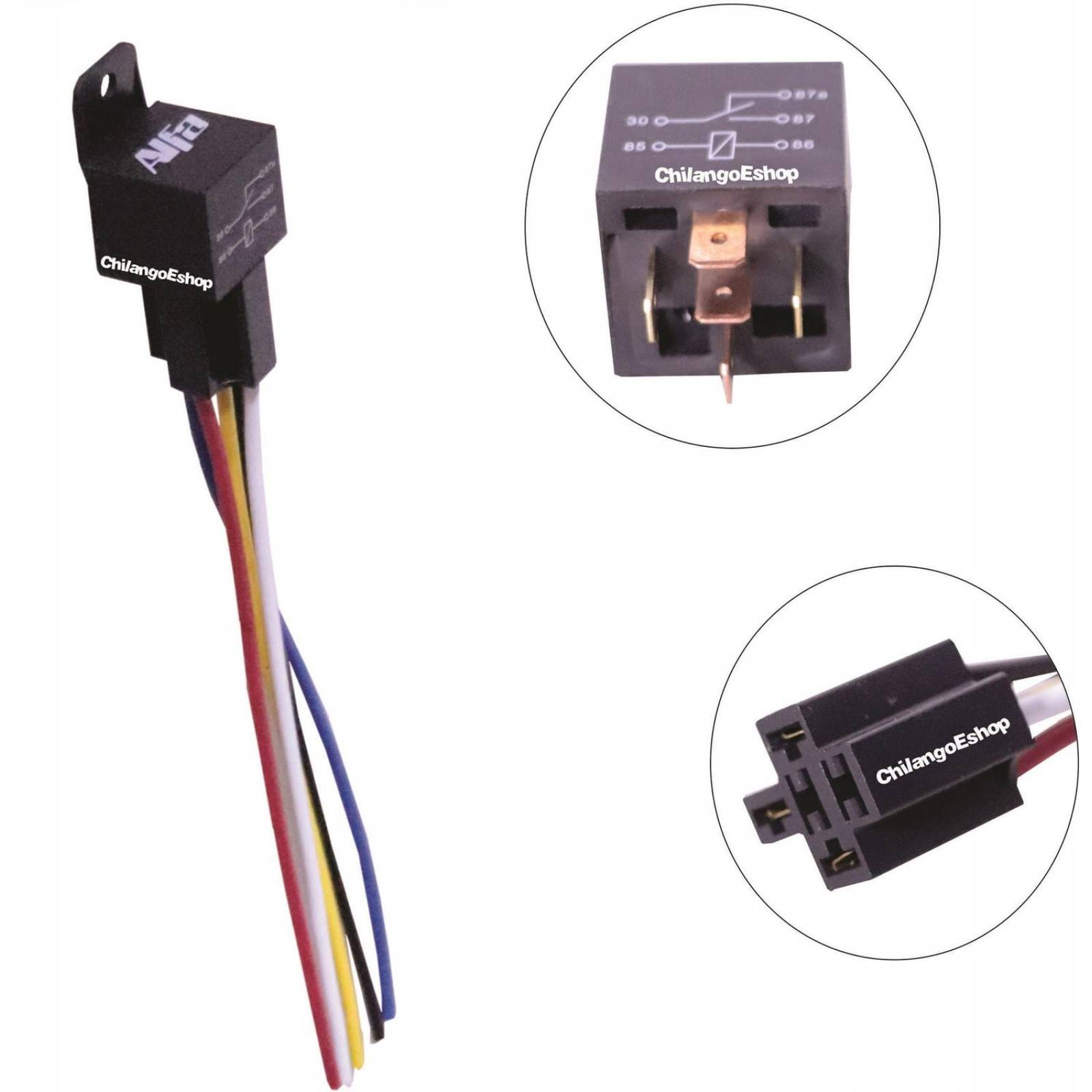 RELAY RELEVADOR 5 PATAS 40A CON ARNES 