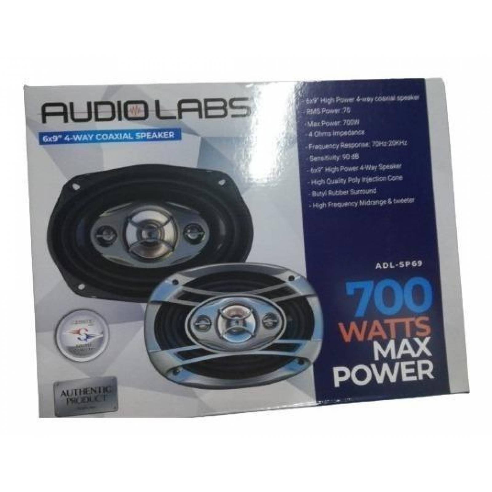 JUEGO DE BOCINAS 6X9 70W RMS 4 VIAS AUDIOLABS ADL-SP69
