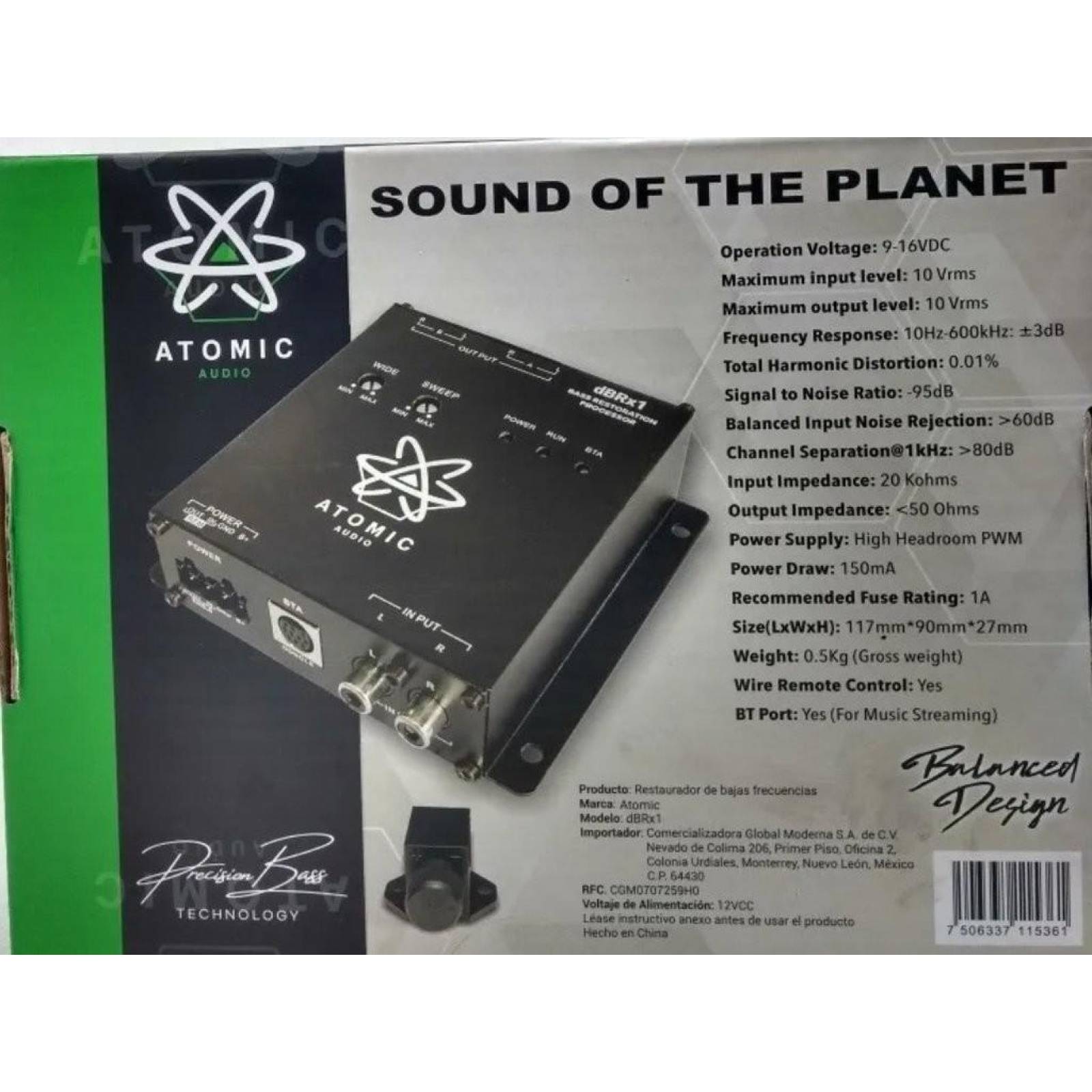 EPICENTRO CON RESTAURADOR DE BAJOS ATOMIC AUDIO DBRX1 