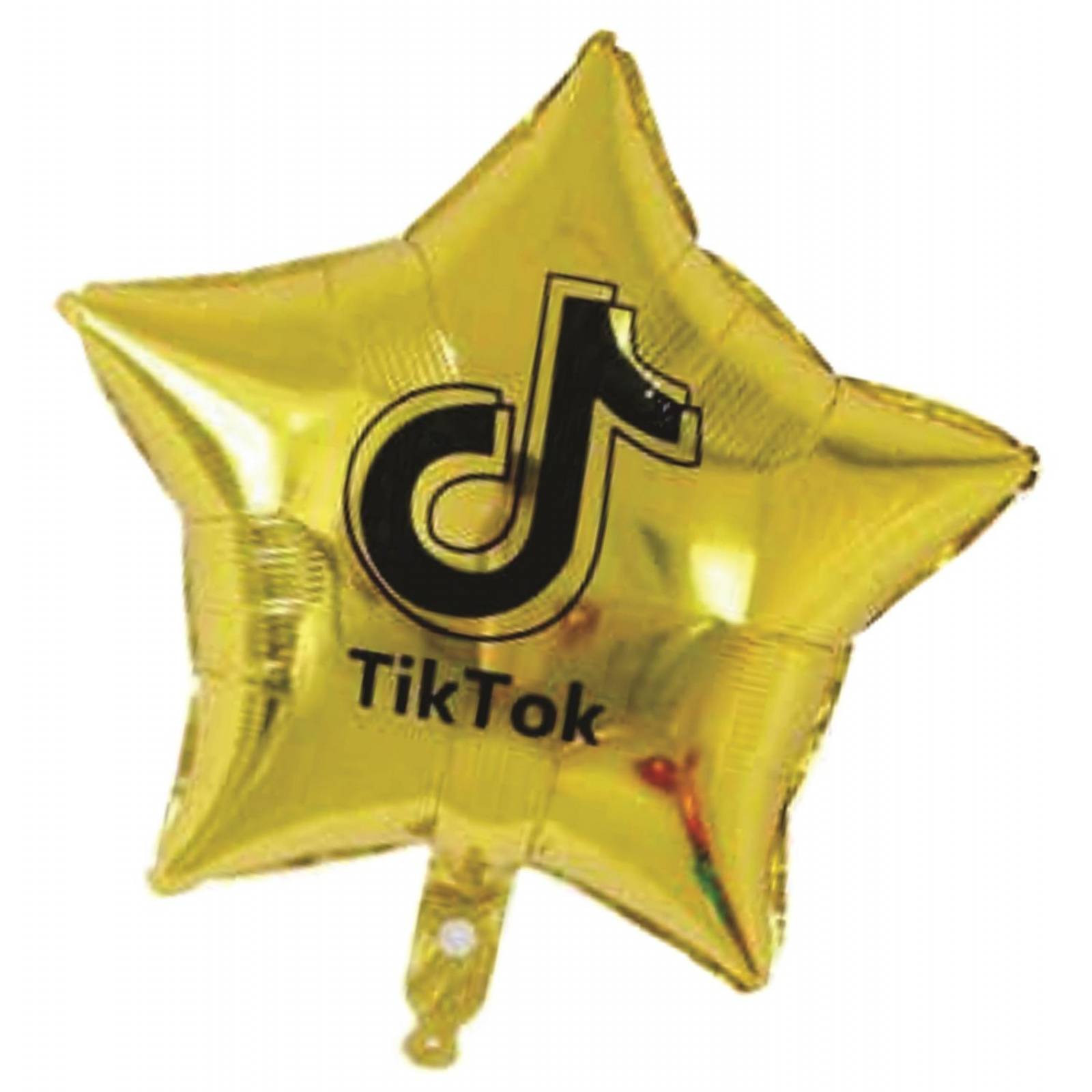 KIT 5 GLOBOS TIK TOK METALICOS FIESTA AMARILLO PLATA