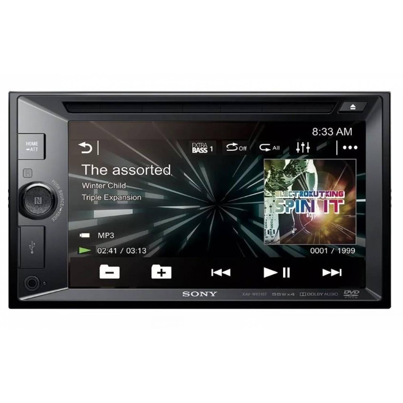 Autoestéreo Pantalla Sony Xav-w651bt Dvd Iphone Bluetooth