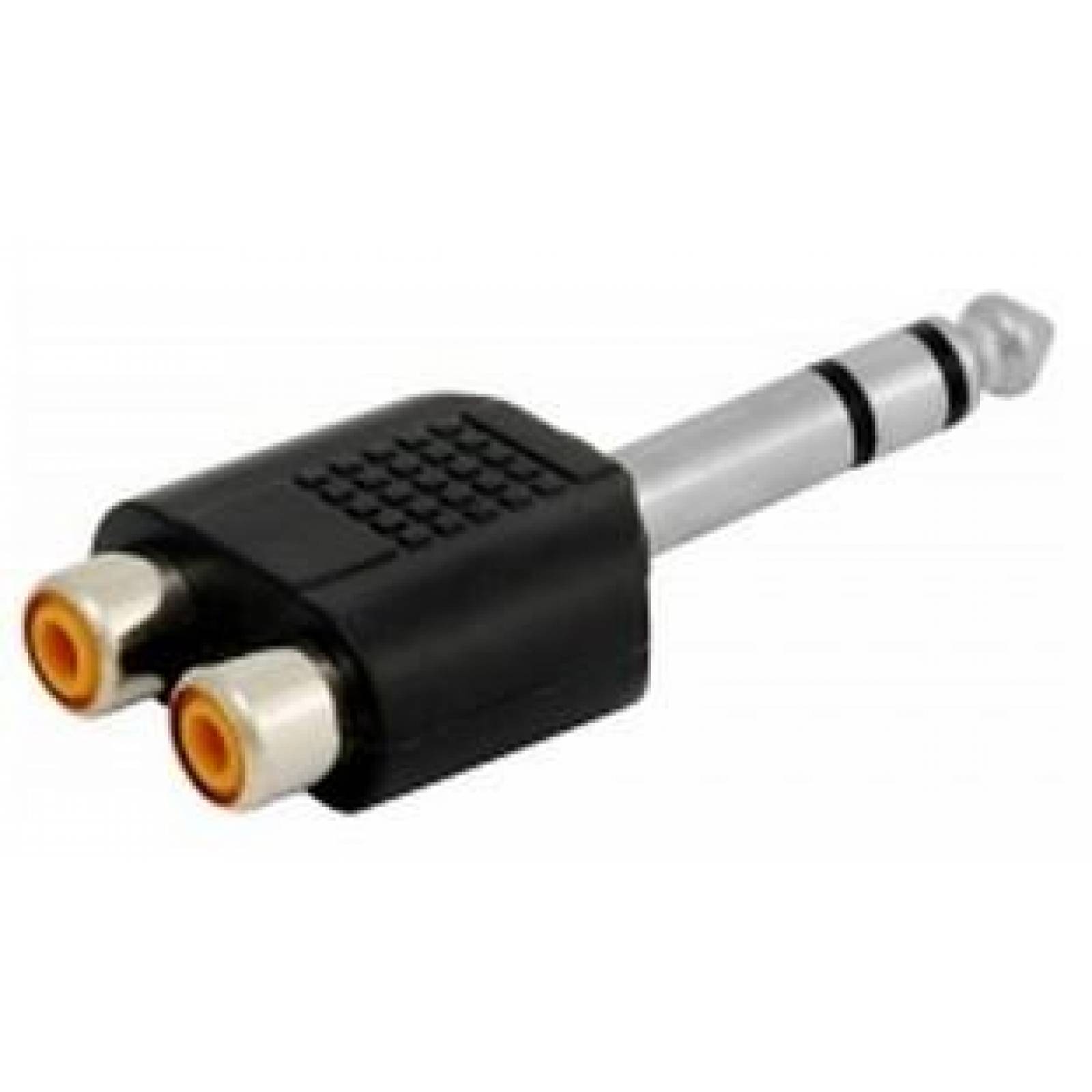 ADAPTADOR Y Doble Jack RCA a Plug 6.3 mm Estéreo 