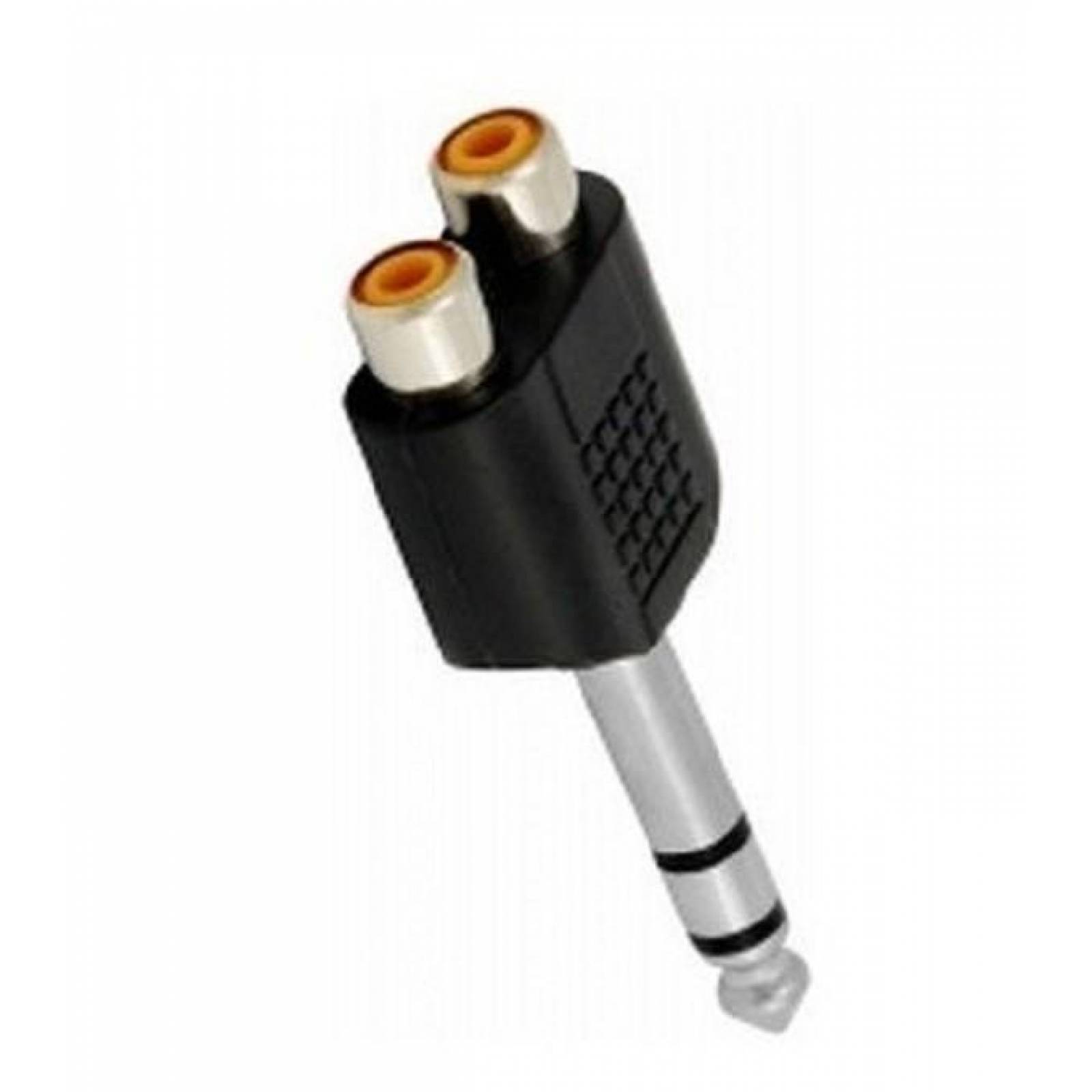 ADAPTADOR Y Doble Jack RCA a Plug 6.3 mm Estéreo 