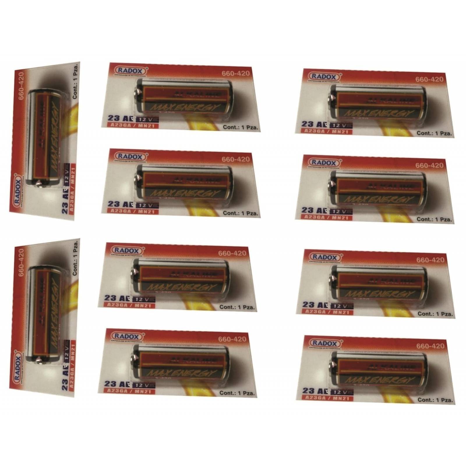 PILA ALCALINA ALTO VOLTAJE 23A 12V (10 PIEZAS)