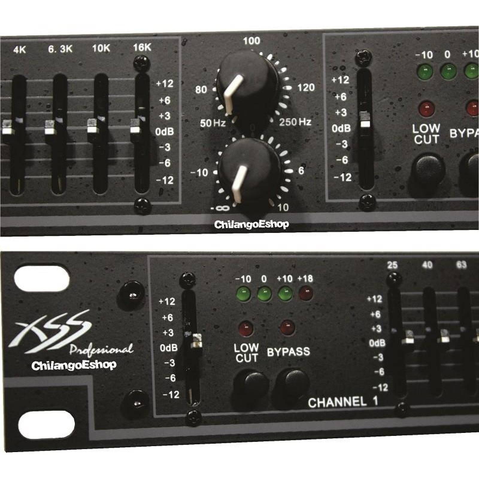 ecualizador gráfico XSS estéreo de 15 bandas + salida SUB EQ215 