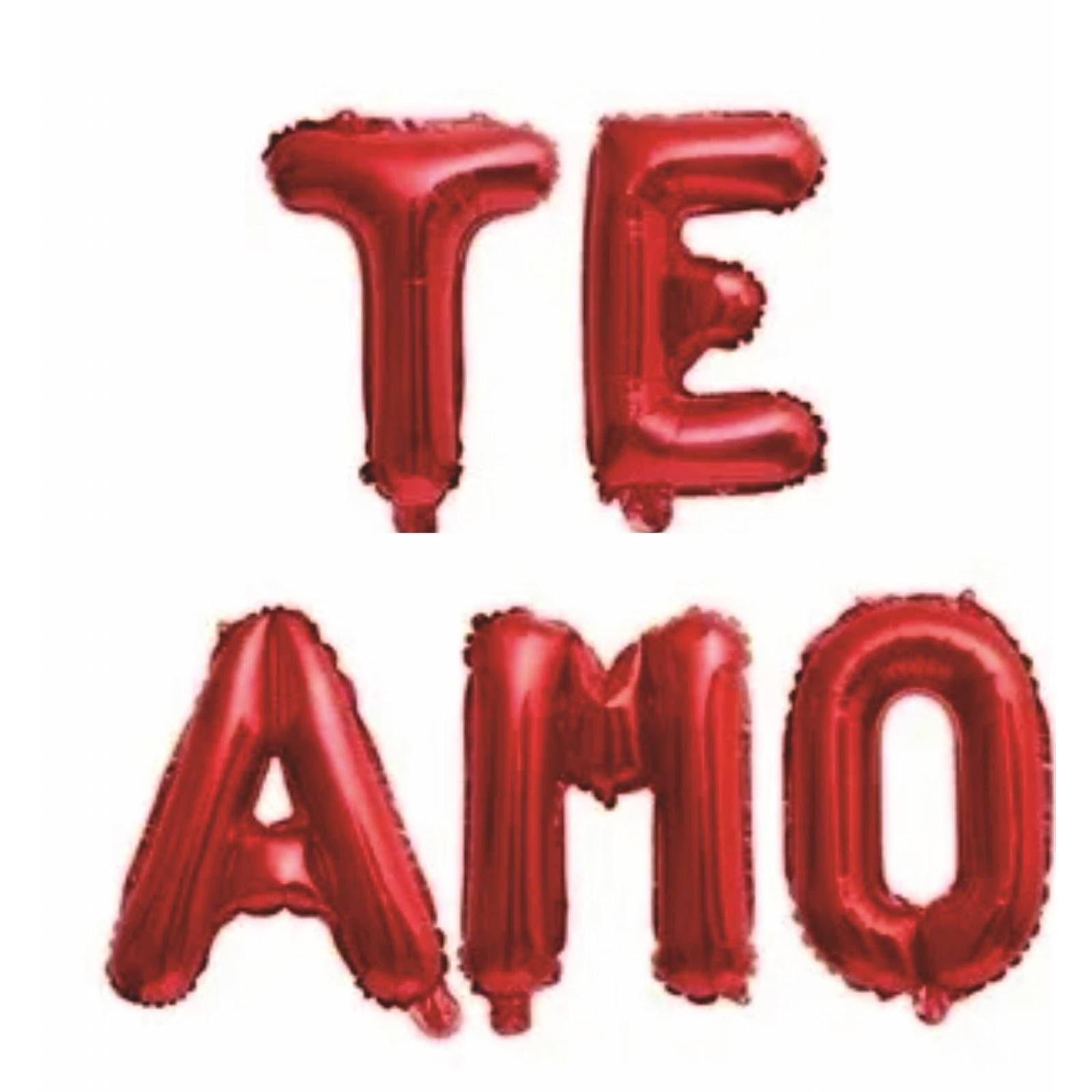 Globos metalicos de letras TE AMO rojo 