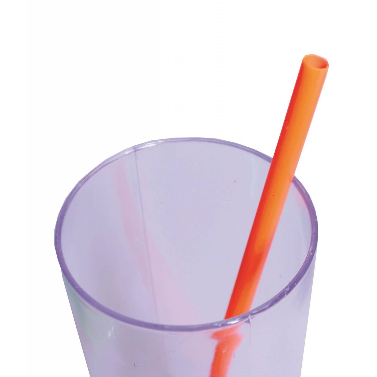 paquete de 6 popotes naranja NEON resistentes rigidos uso rudo 