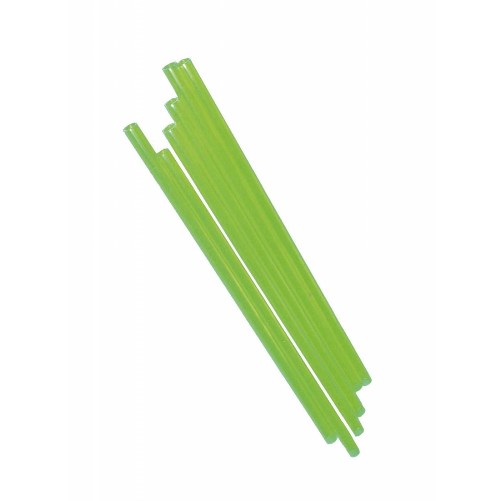 Paquete de 6 popotes verde NEON resistentes rigidos uso rudo 