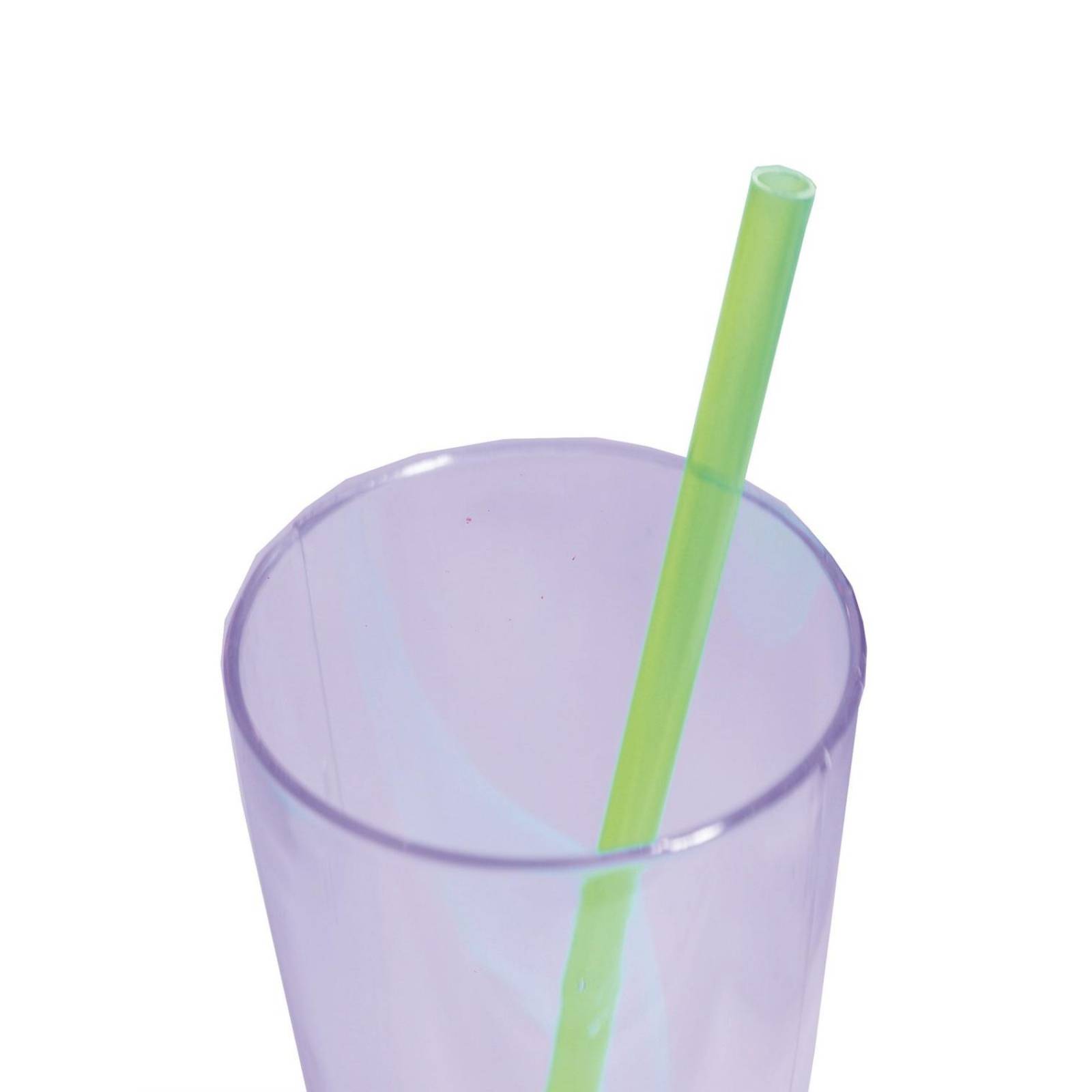 Paquete de 6 popotes verde NEON resistentes rigidos uso rudo 