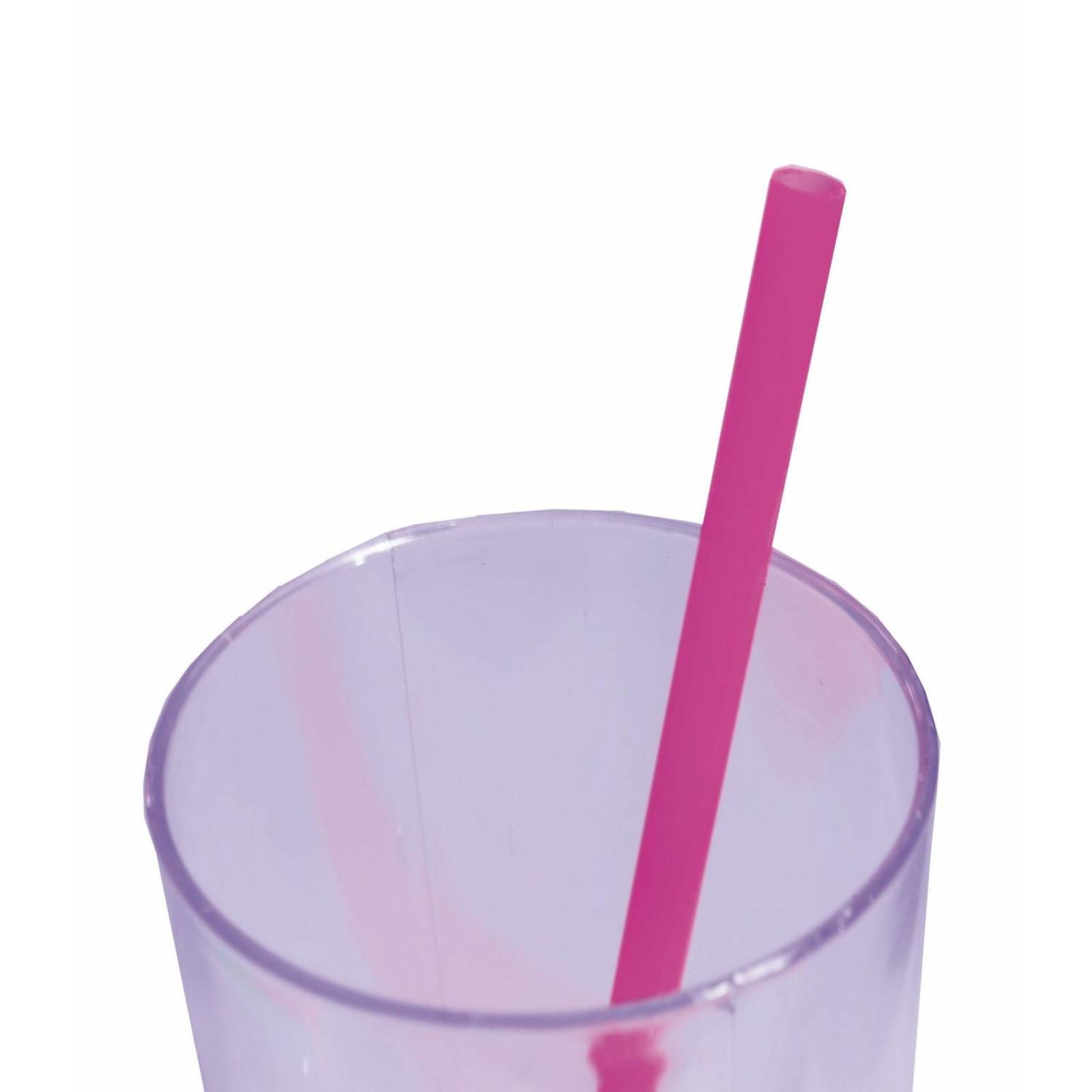 Paquete de 6 popotes rosa NEON resistentes rigidos uso rudo 