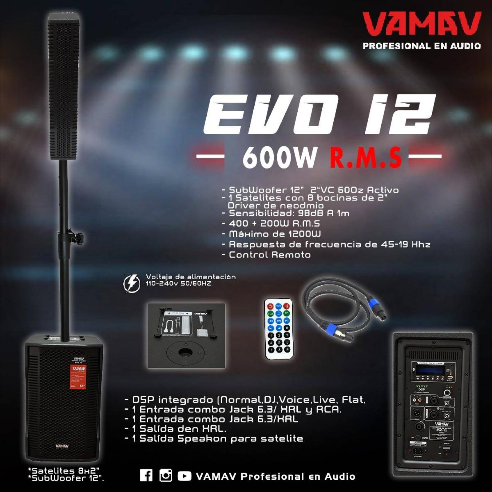 Sistema Audio Profesional Vamav 12" Evo12 