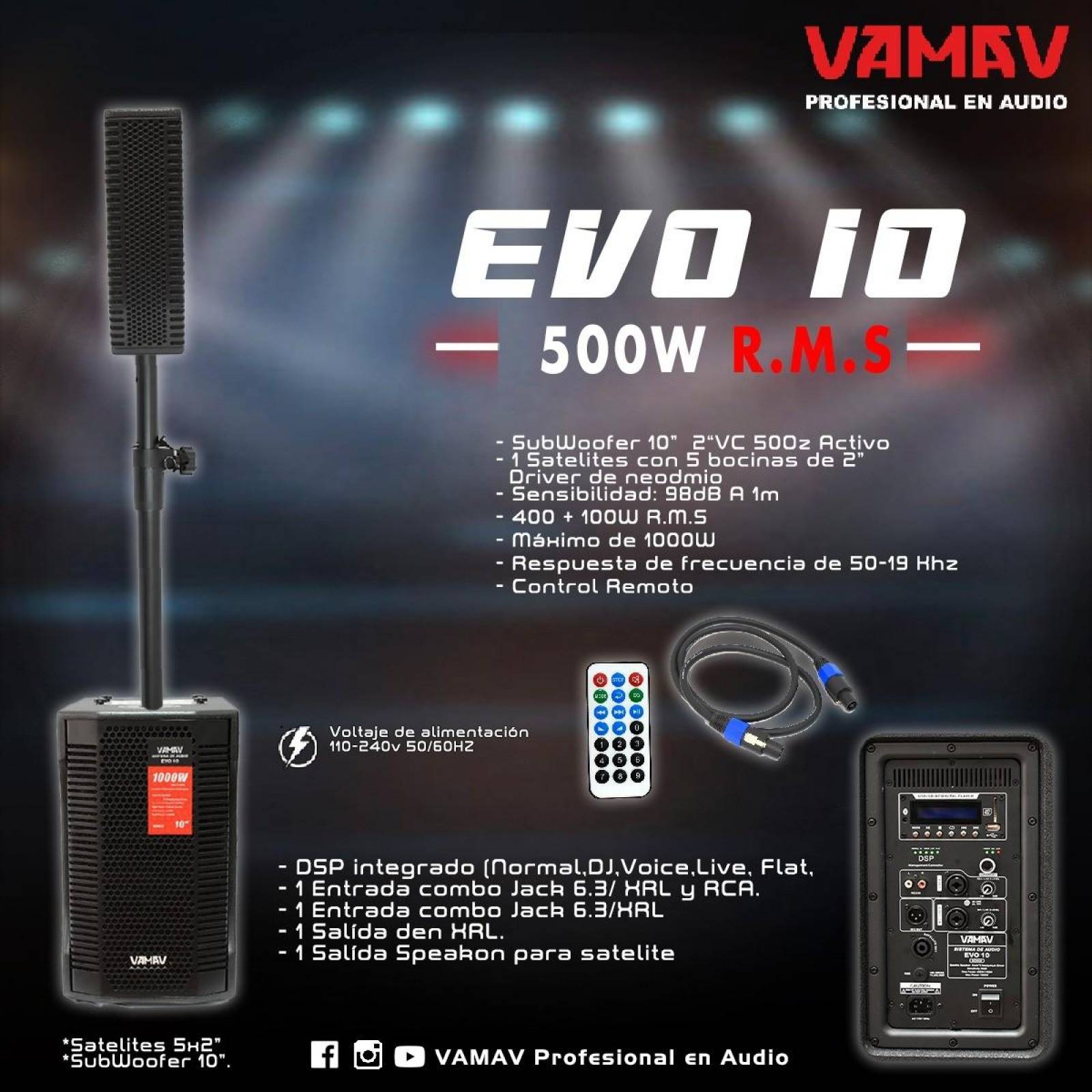 Sistema Audio Profesional Vamav 10" Evo10 