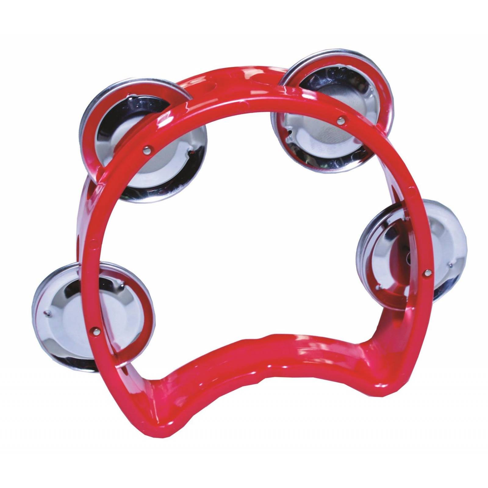 Pandero ROJO con forma de estrella de siete sonajas 
