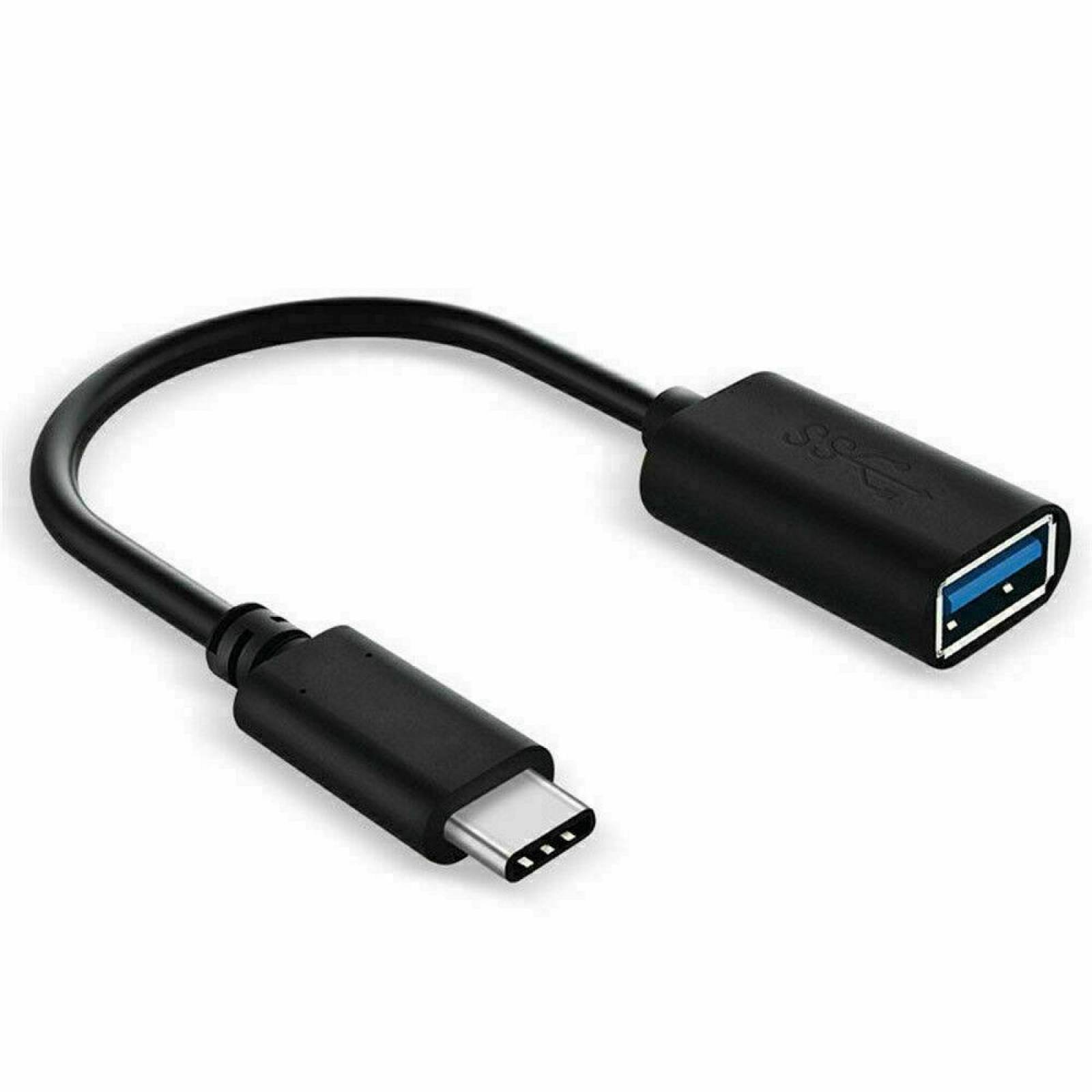cable negro OTG USB a tipo C 