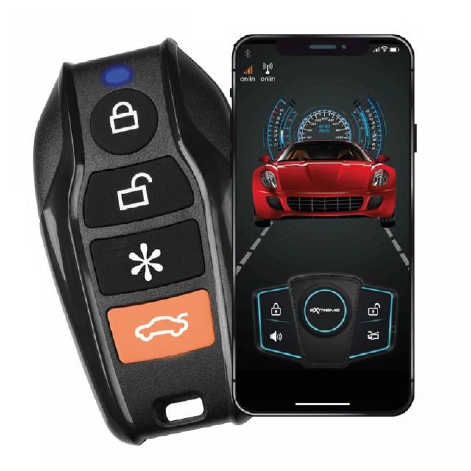AUTO ALARMA VULCANO UNIVERSAL BLUETOOTH 17 FUNCIONES 