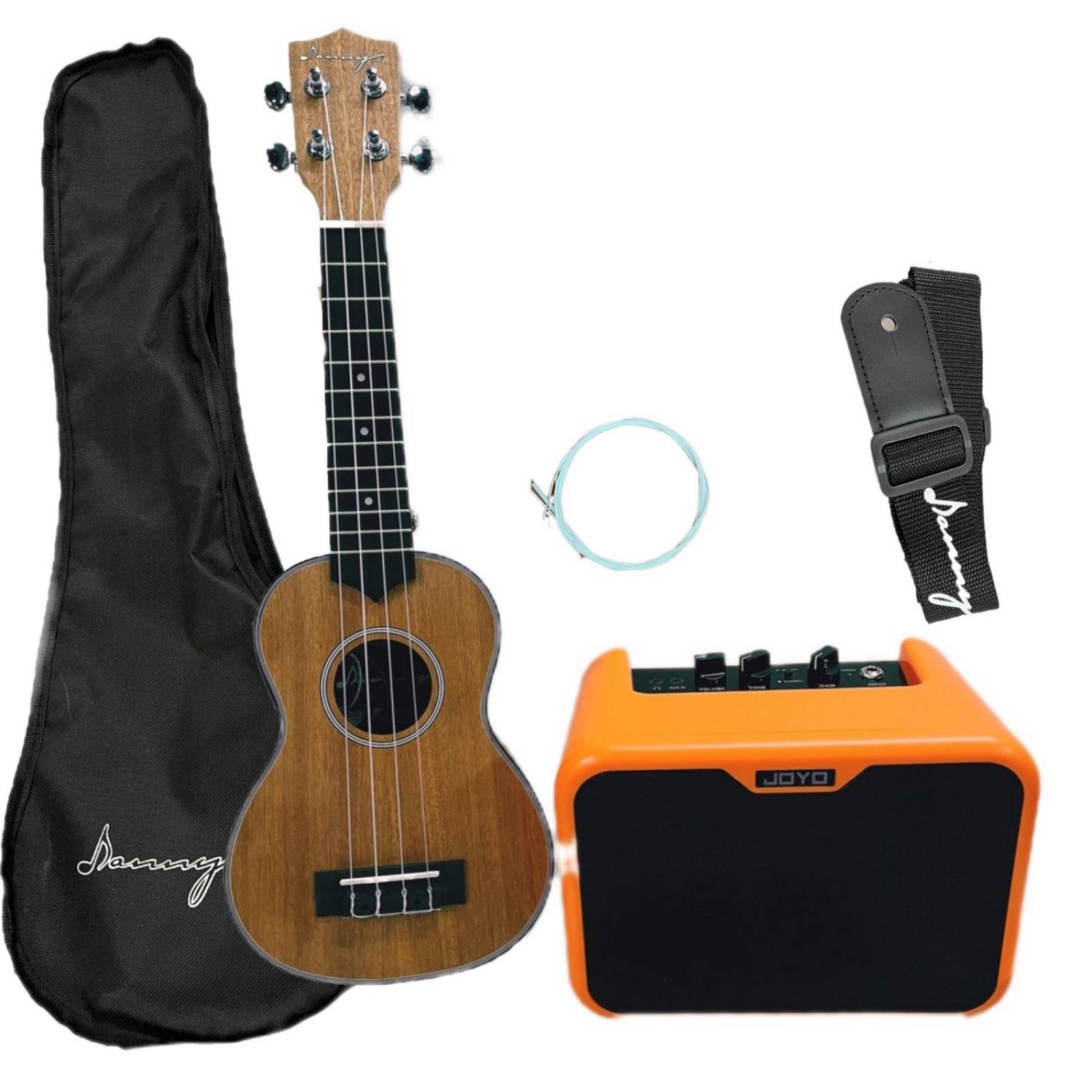 Set Ukulele soprano electroacustico con amplificador 