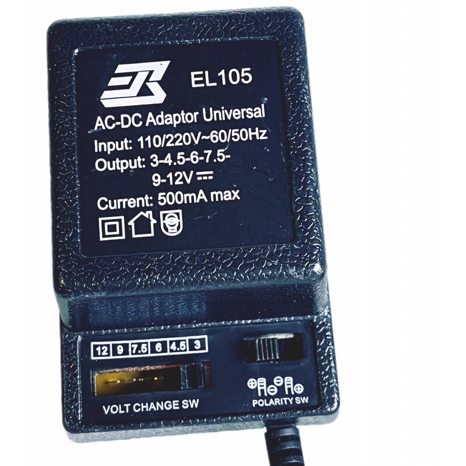 Eliminador de baterías múltiple 3, 4.5, 6, 7.5, 9, 12V - 500ma 