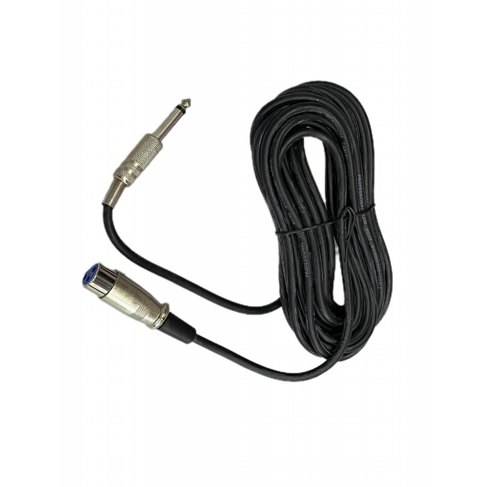 Extension negra para microfono plug 6,3 mono a canon 7,60m 