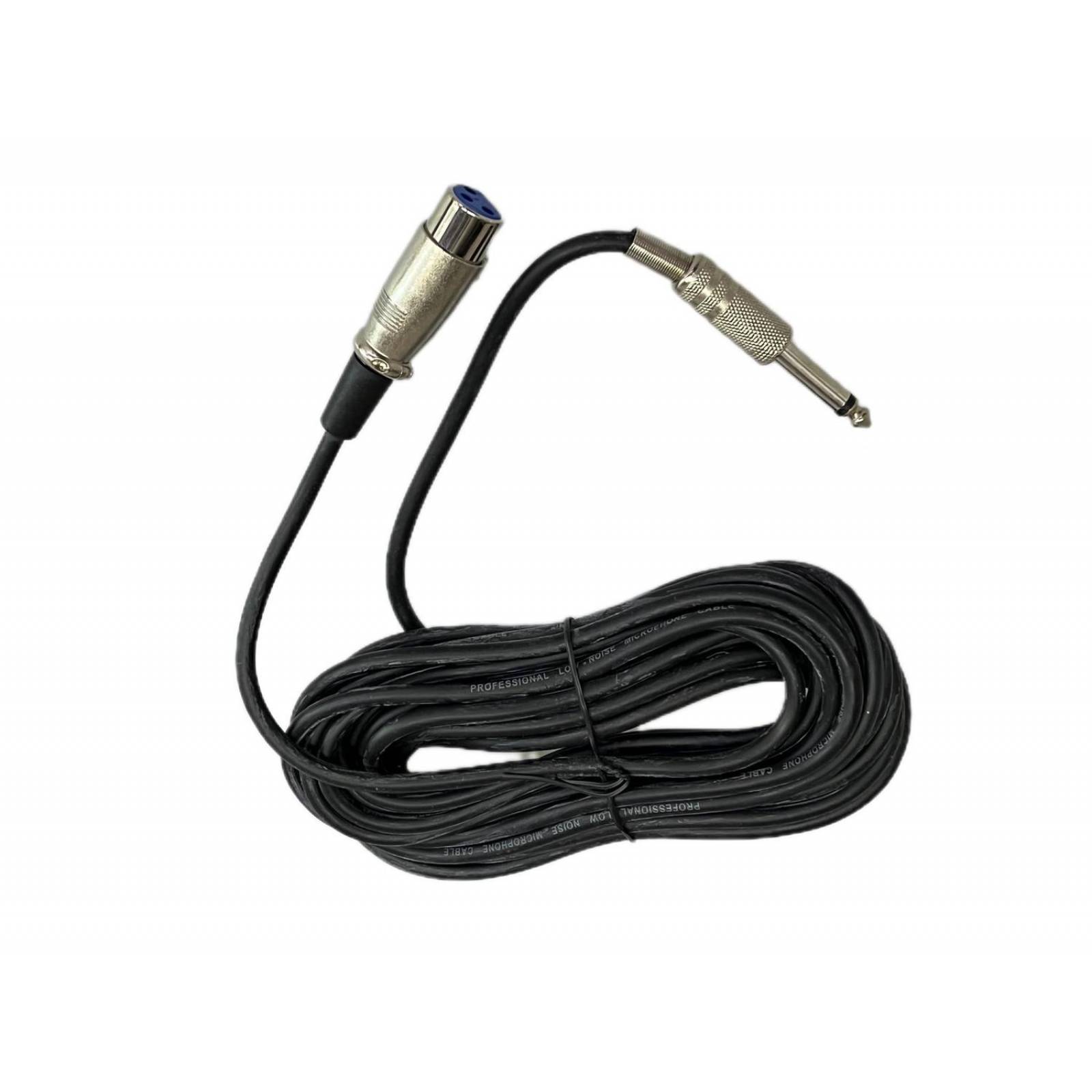 Extension negra para microfono plug 6,3 mono a canon 7,60m 