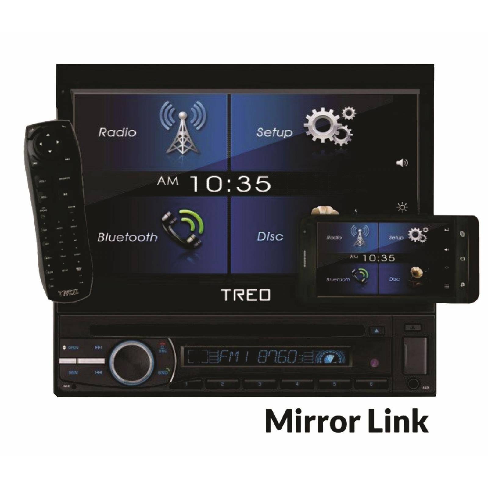 Autoestereo pantalla motorizada 7pulgadas 1 DIN Mirror Link bluetooth 