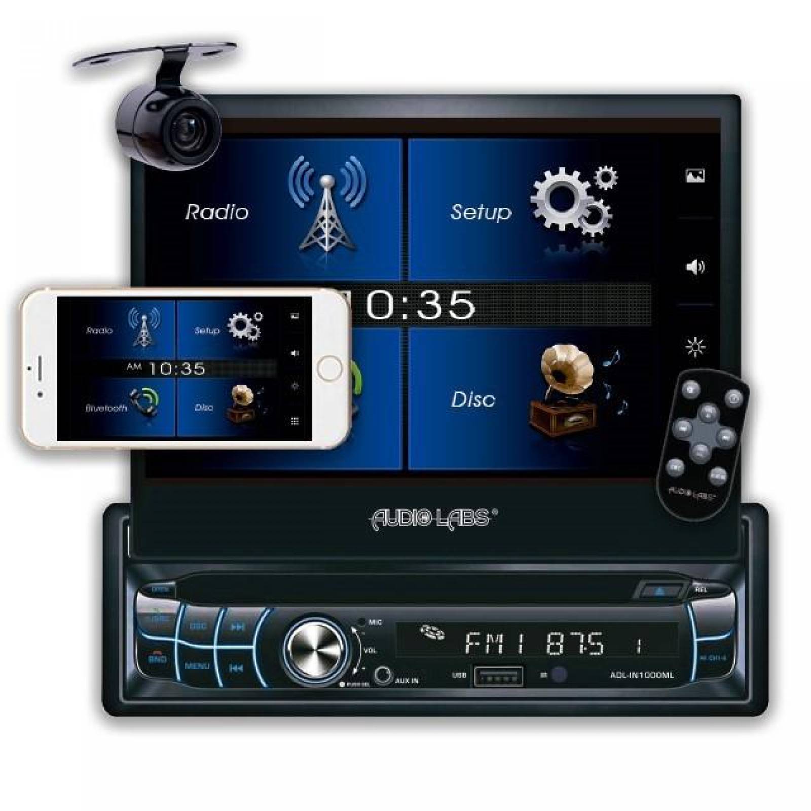 Estéreo 1 DIN con pantalla motoriza de 7 pulgadas ADL-IN1000ML 