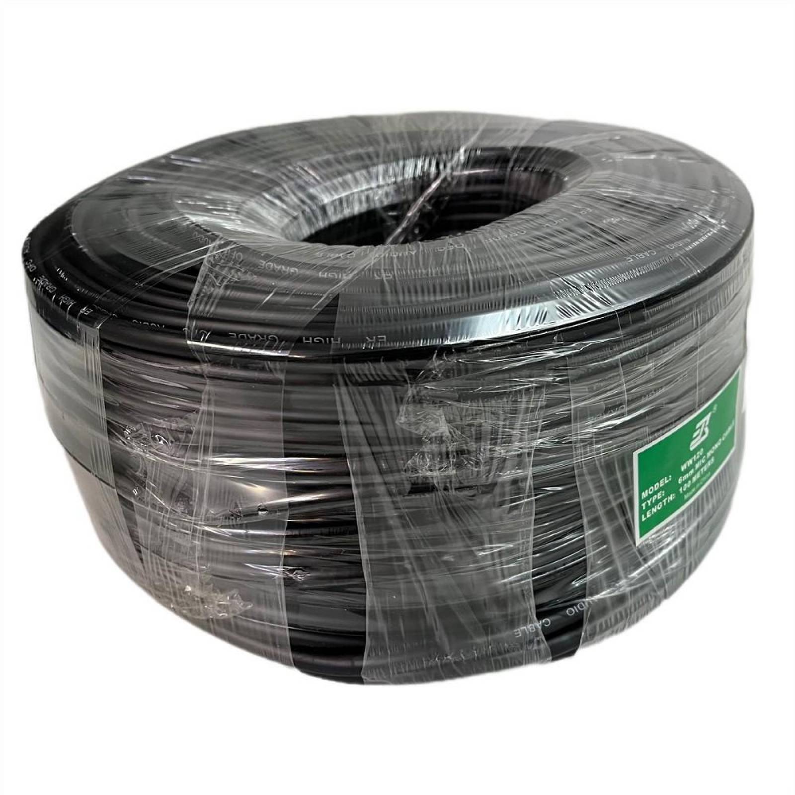 Rollo Cable Para Microfono 1X20 100Metros Color negro 