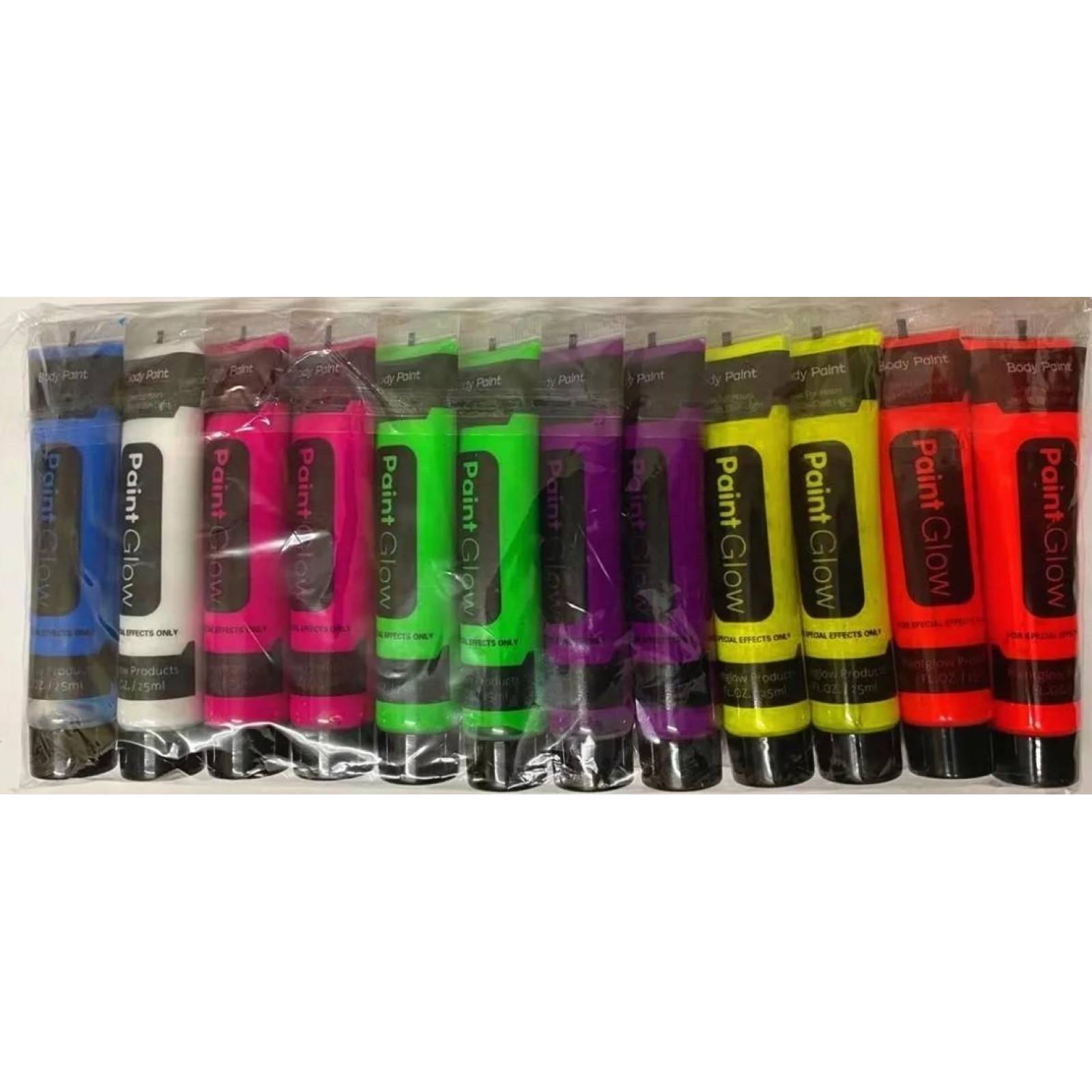 12 Tubos Pintura Luminosa Neon Cara Manos Batucada 