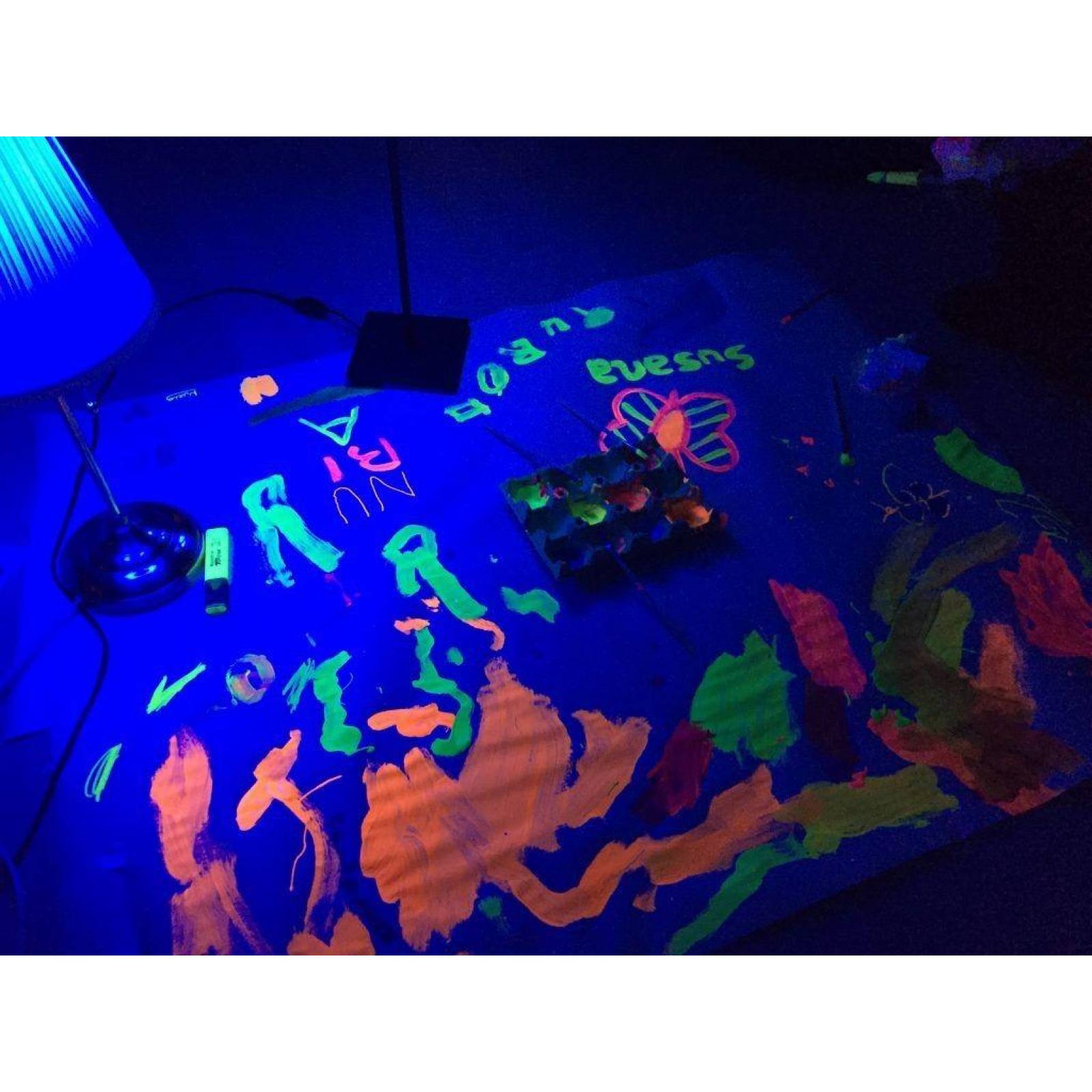 12 Tubos Pintura Luminosa Neon Cara Manos Batucada 