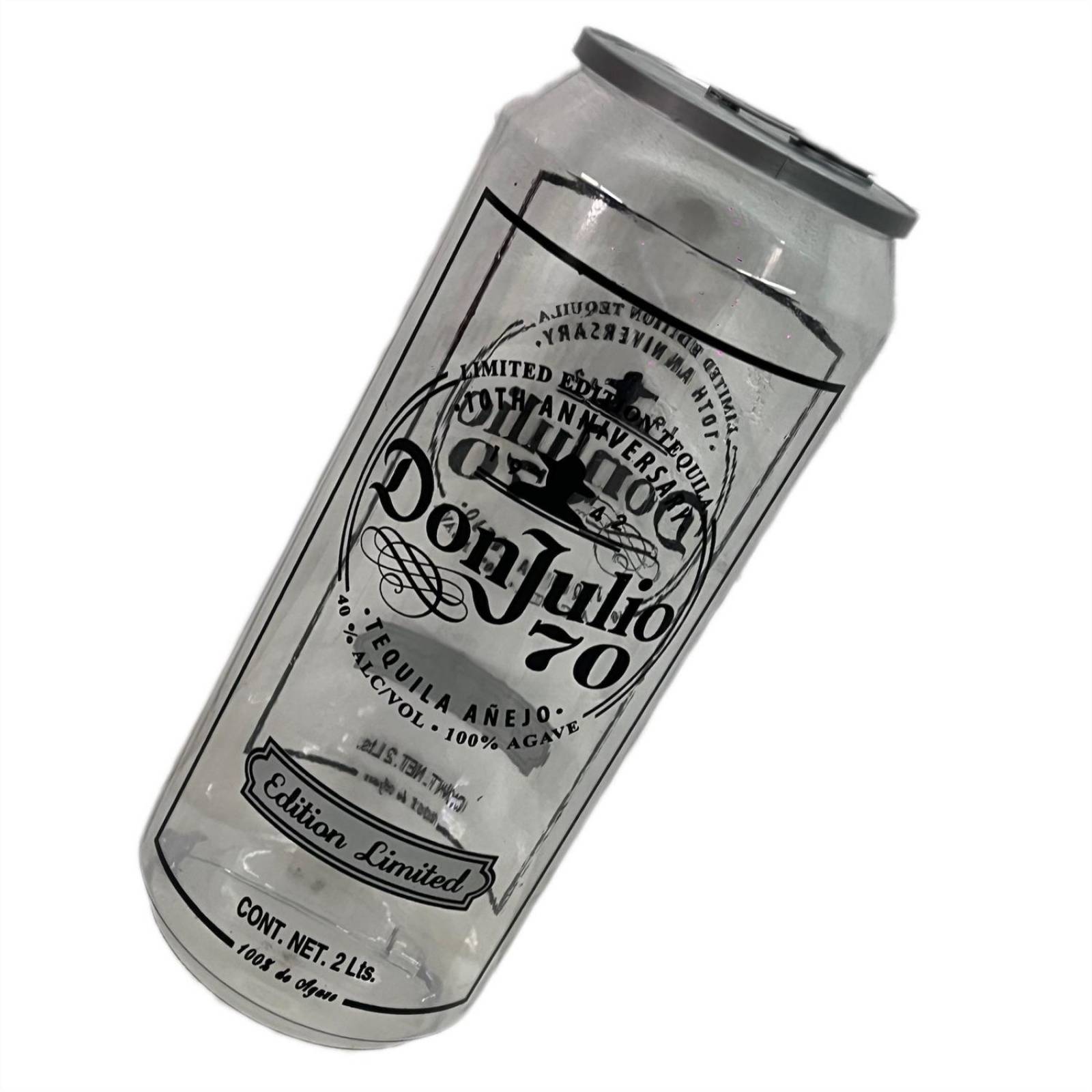 Vaso Lata Gigante Rellenable 2 Litros Don Julio Transparente 