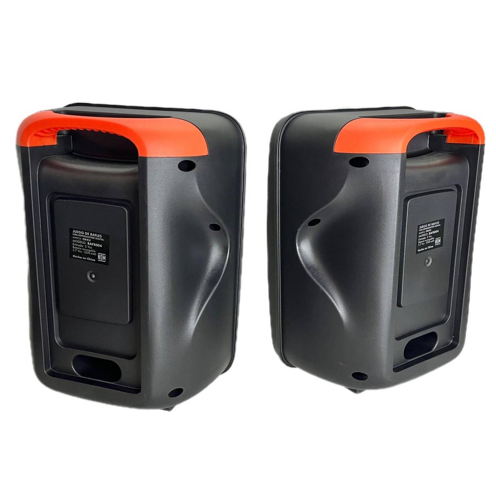 Juego 2 Bafles Amplificados 8 Pulg Recargables USB SD BLUETOOTH BAF8004 