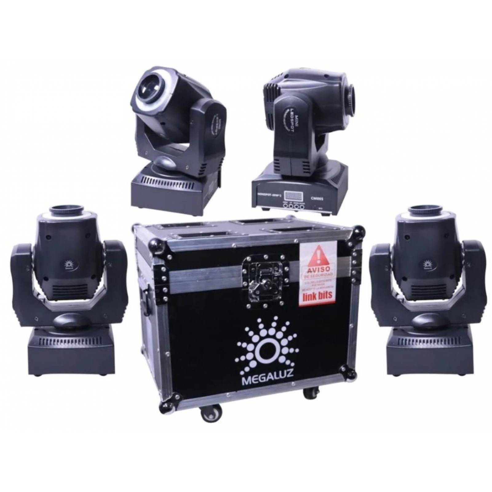 Case 4 Cabezas Roboticas 60W Spot Gobos