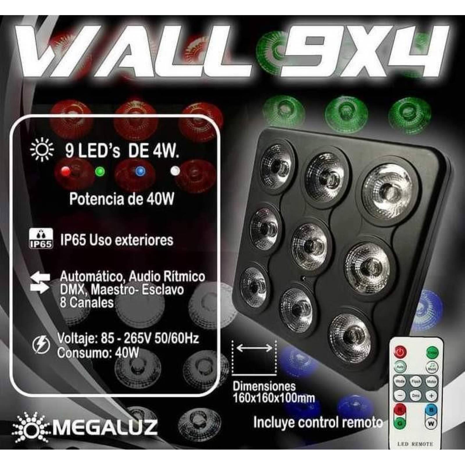 Cañon Wall LED 9x4 RGB interiores y exteriores 