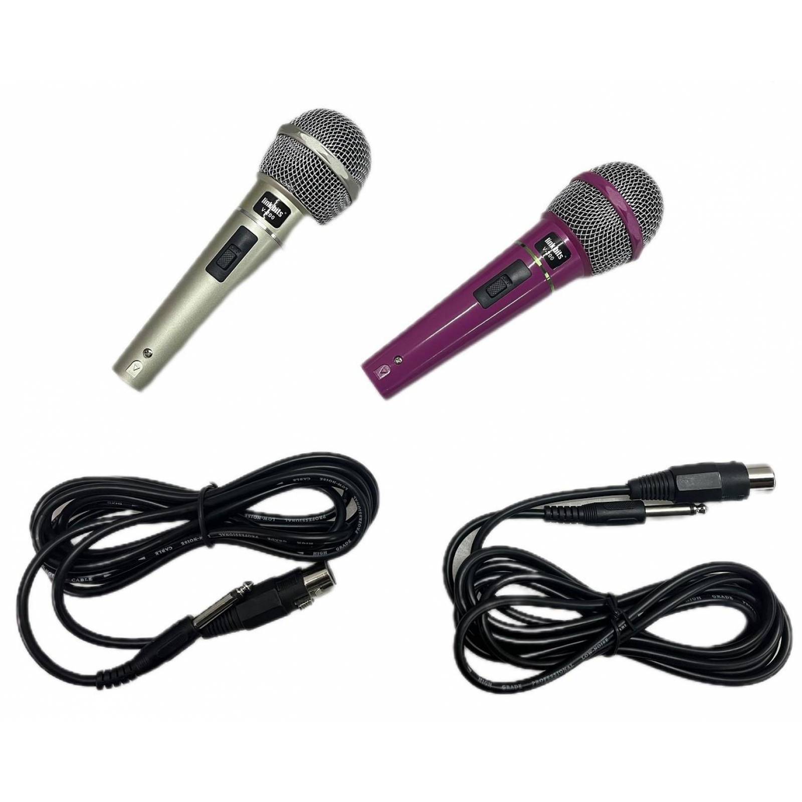 Juego de 2 Microfonos Dinamicos alambricos V-200 VAMAV 