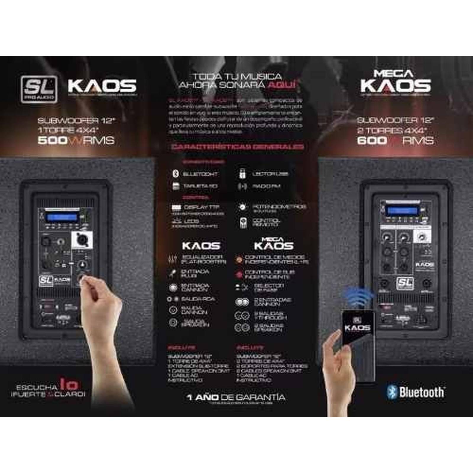 Sistema Sonido Amplificado Kaos Sl Proaudio 