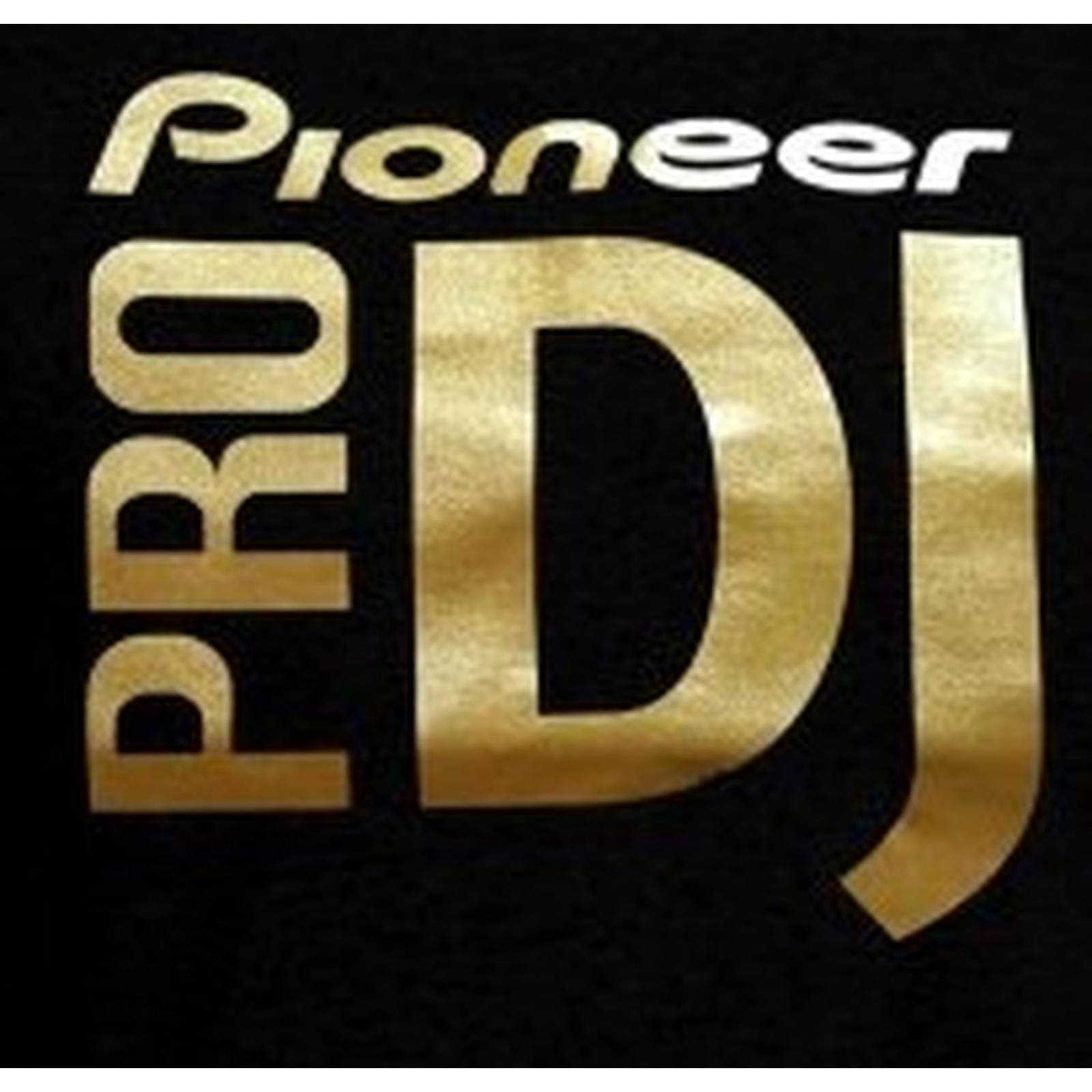PLAYERA negra manga corta pioneer pro dj dorado 