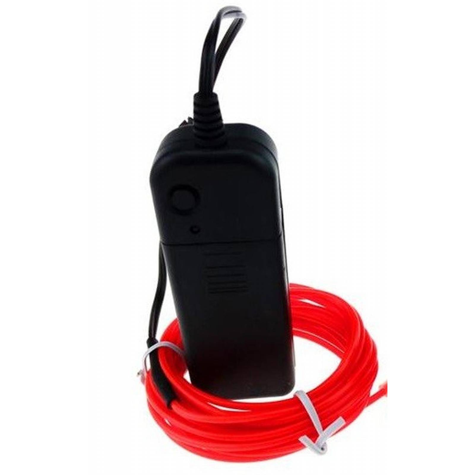 HILO LUZ NEON PORTATIL ROJO FLEXIBLE 3 METROS 