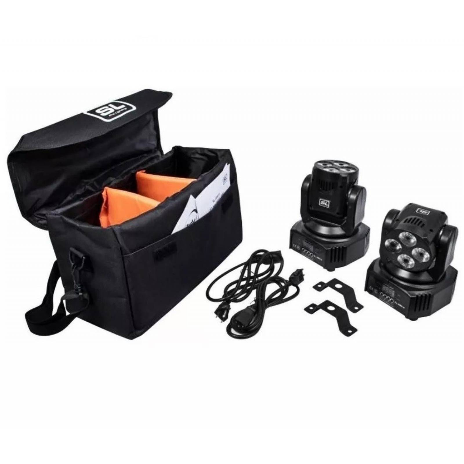 Kit 2 Cabezas Mini Wash 4X12 RGBWA+UV Con Maleta 