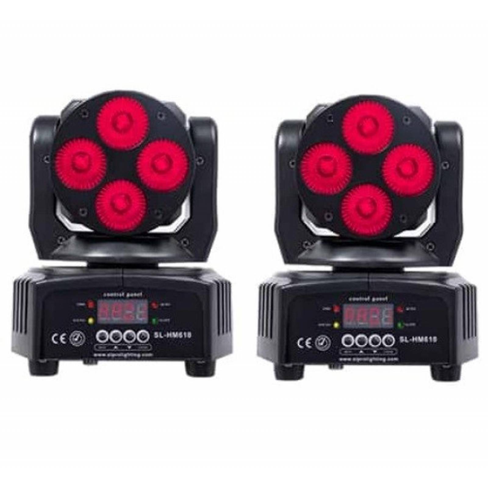 Kit 2 Cabezas Mini Wash 4X12 RGBWA+UV Con Maleta 