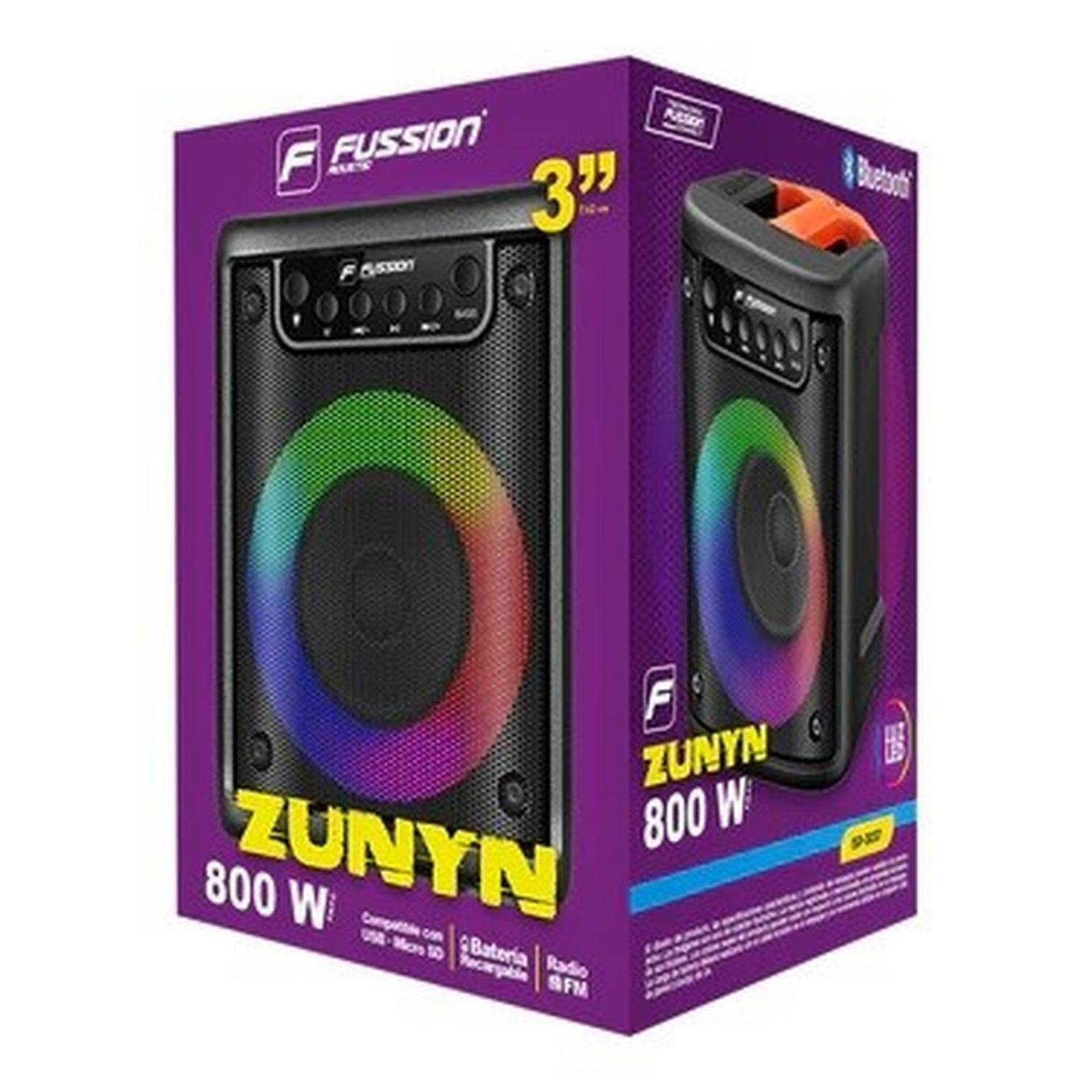 Bocina bafle 3 pulgadas ZUNYN ISP-3037 bluetooth usb microsd fm auxiliar