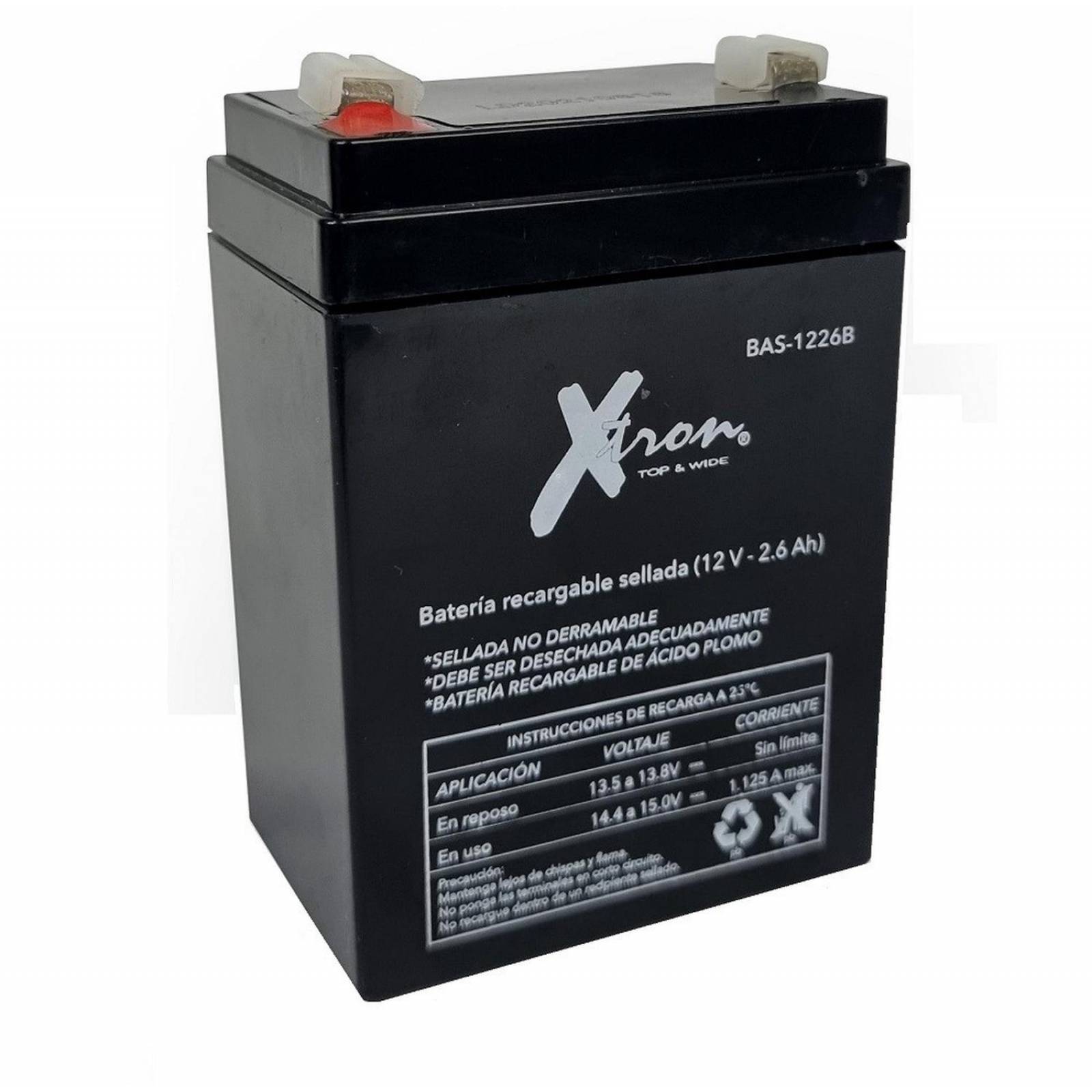 Bateria Sellada Cuadrada Acido Plomo 12V - 2.6Ah 