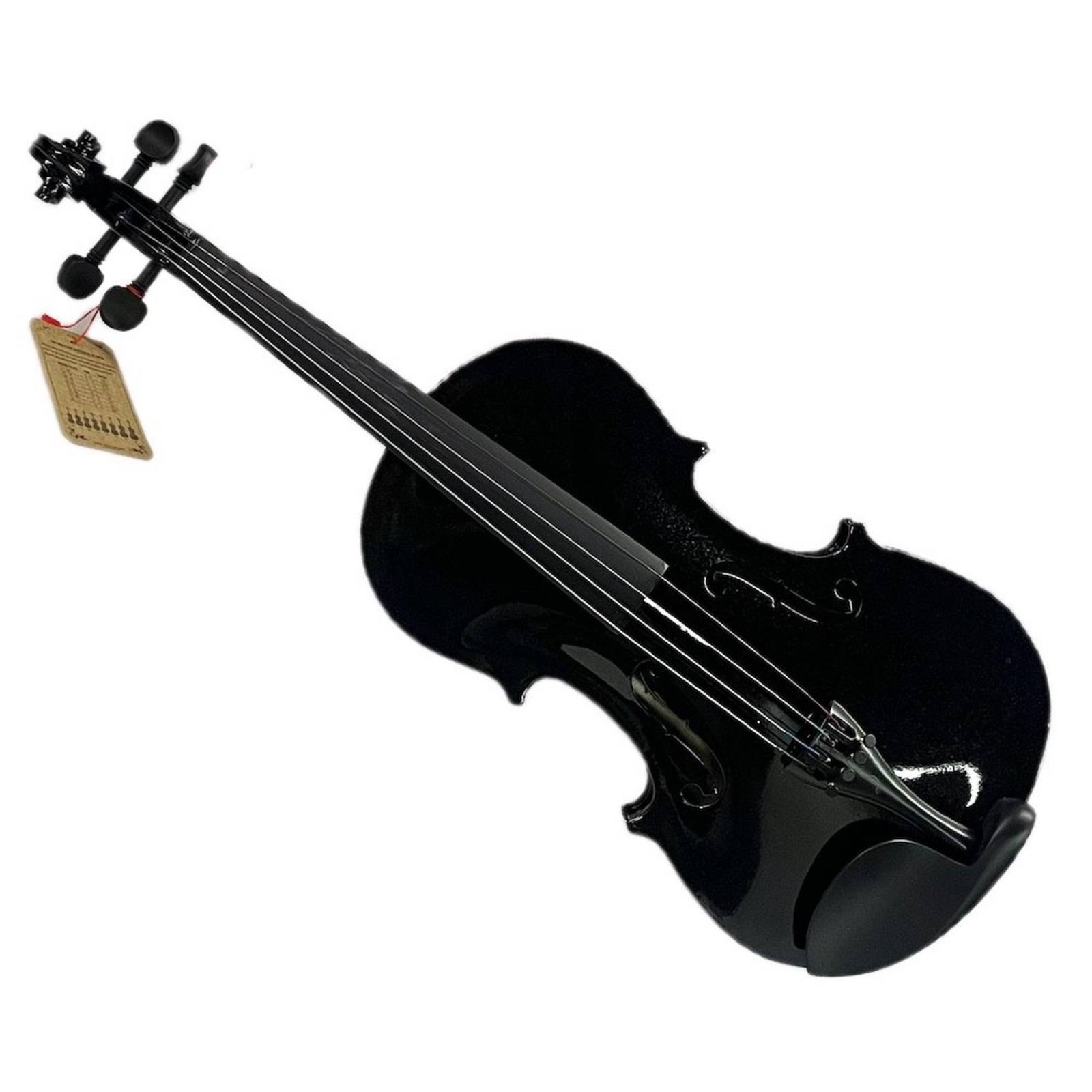 Violin 4/4 Negro acustico de madera con estuche 