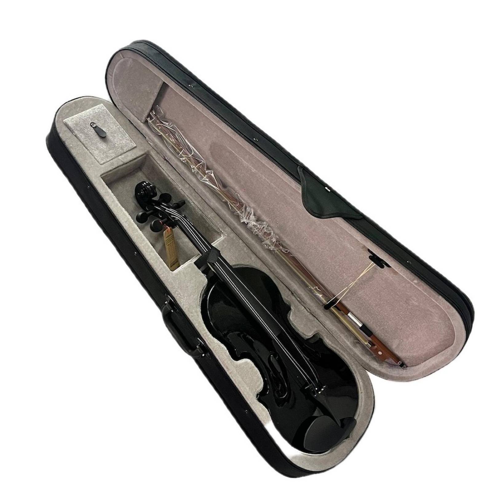 Violin 4/4 Negro acustico de madera con estuche 