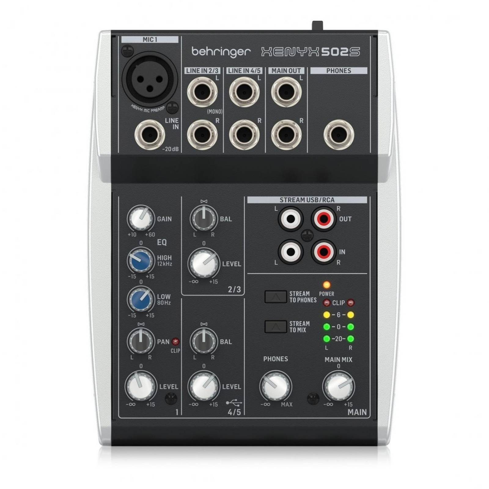 Mezcladora Behringer 502s pasiva Analógico Interfaz USB Para Streaming 