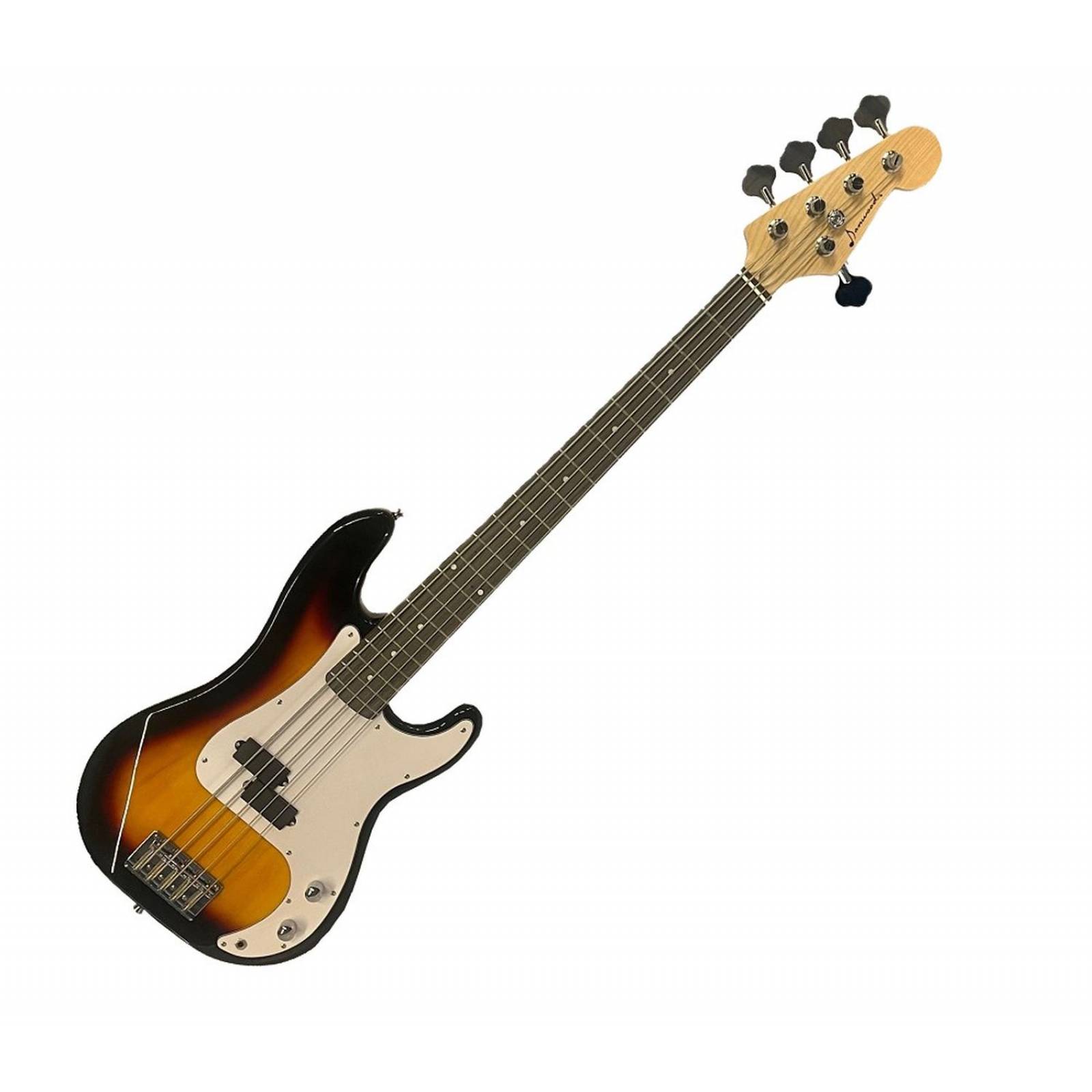 Bajo electrico Sombreado 5 Cuerdas dos pastillas brazo palo de rosa 